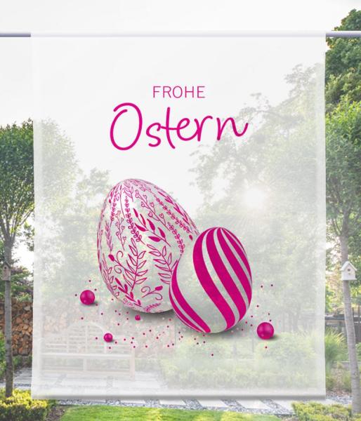 Ostern-moderna-magenta, Scheibenhänger eckig